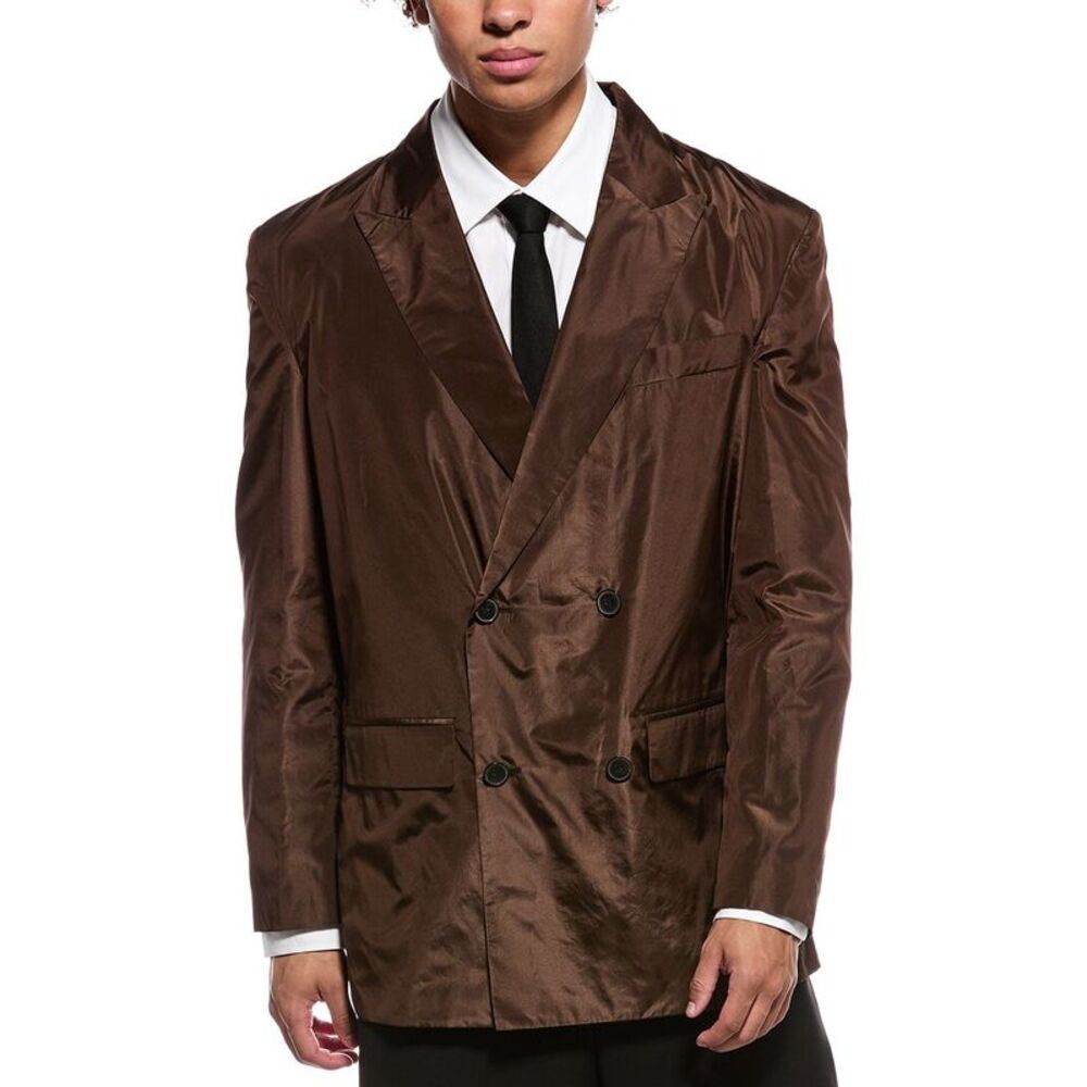 Valentino Mens Giacca Silk Jacket, Brown
